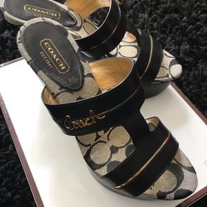 Coach Jonah Slide Leather Sandal Size 5.5